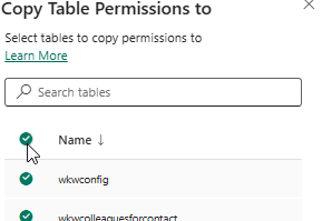 Alle Tabellen anwählen