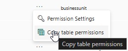 Copy Table Permissions wählen